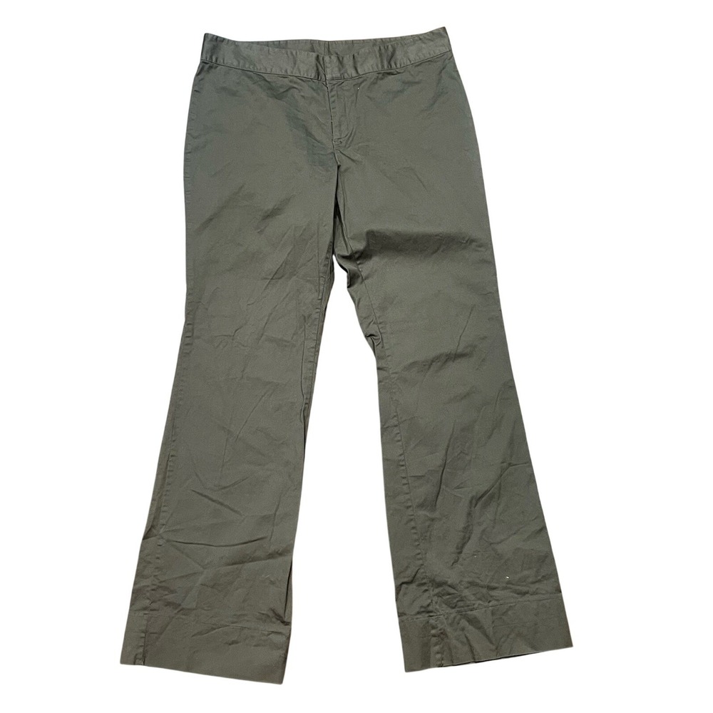Old Navy 97% Cotton Olive Green Flare Pants, Women's‎ Size 14 (34x32) No Pockets